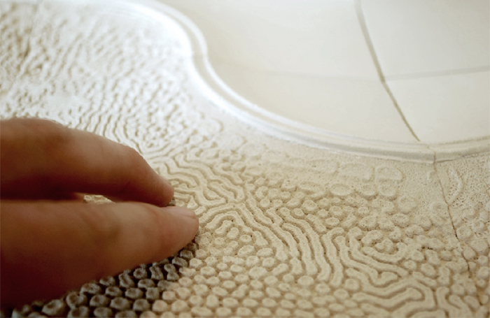 Surface details of probiotic tile; Probiotic Design, Richard Beckett