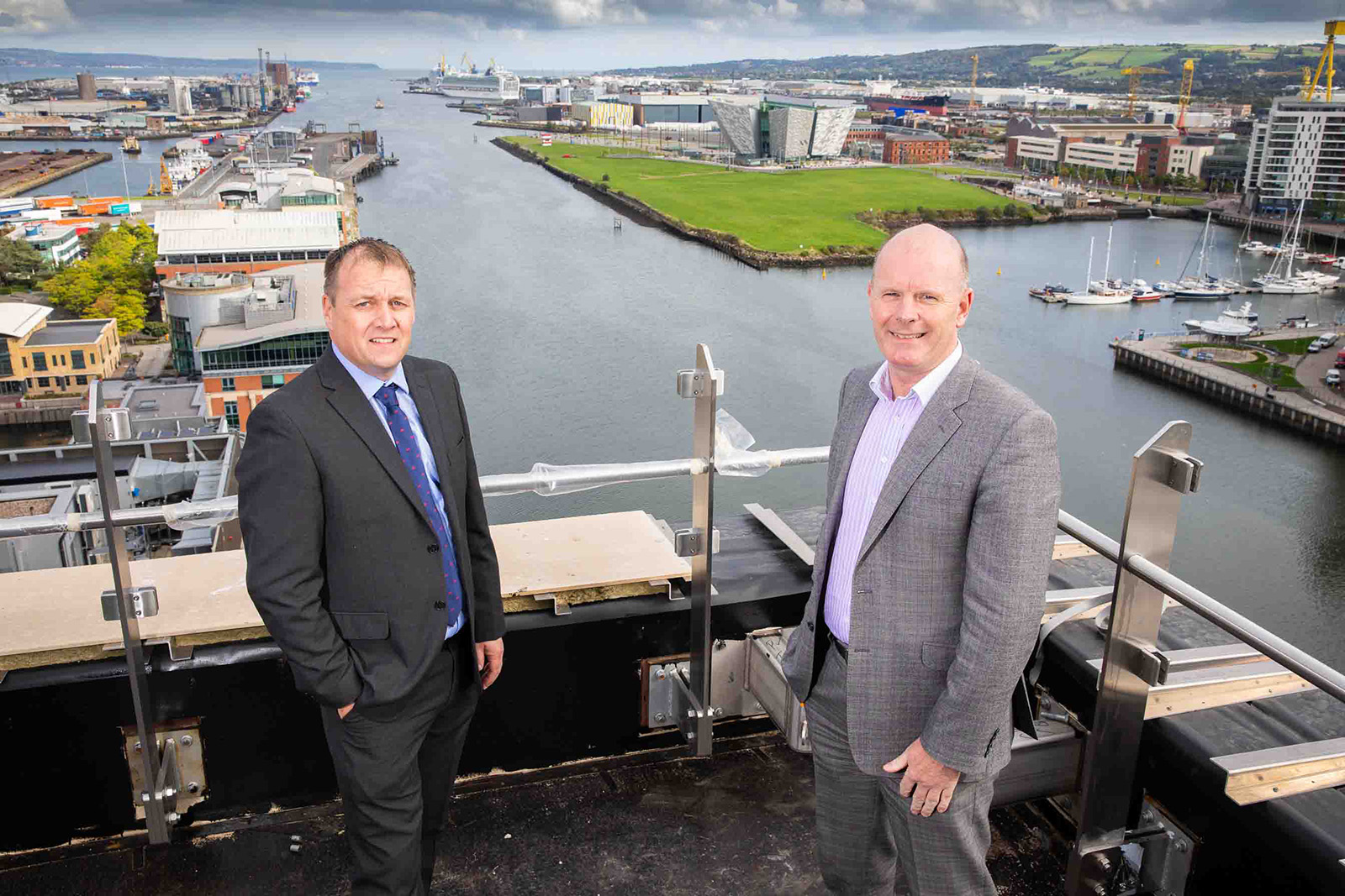 Darrell McGuckian, buildings operations director, Farrans Construction and Belfast Harbour’s CEO, Joe O’Neill