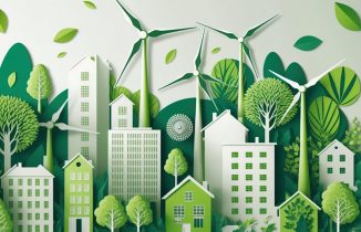 environmental friendly green city with sustainable energy conservation