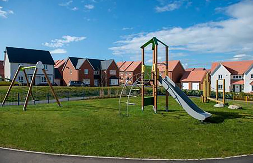 An image of the play area at Saffron View, a Linden Homes development