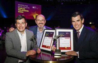 Pictured left to right: Barry Ryan, Tom Byrne (Both Sisk) and Cathal Barry (Drury PR)