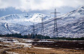 Power transmission lines in Scotland courtesy of SSEN Transmission