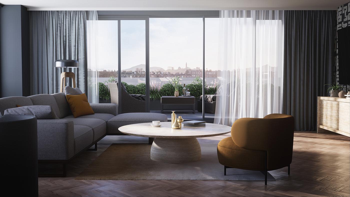 Beautiful view of Stunning Penthouse View From Industrial Apartment