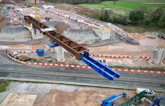 Balfour Beatty VINCI moves first huge HS2 Delta Junction viaduct section over M42:M6 link road