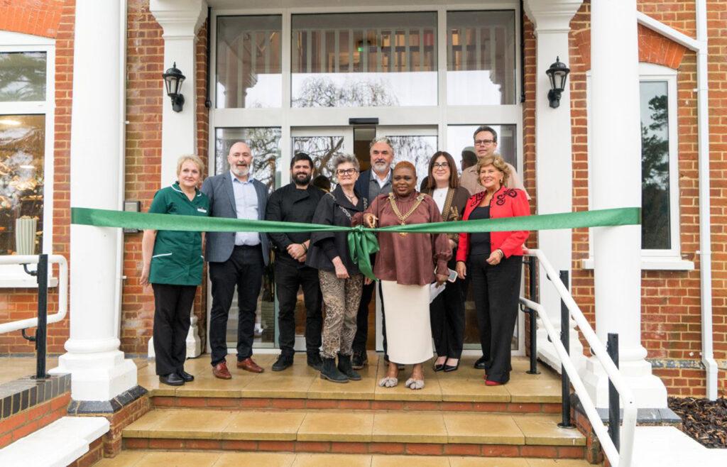 The Lord Mayor and Lady Mayoress cut the ribbon at Herne Bay Manor.
