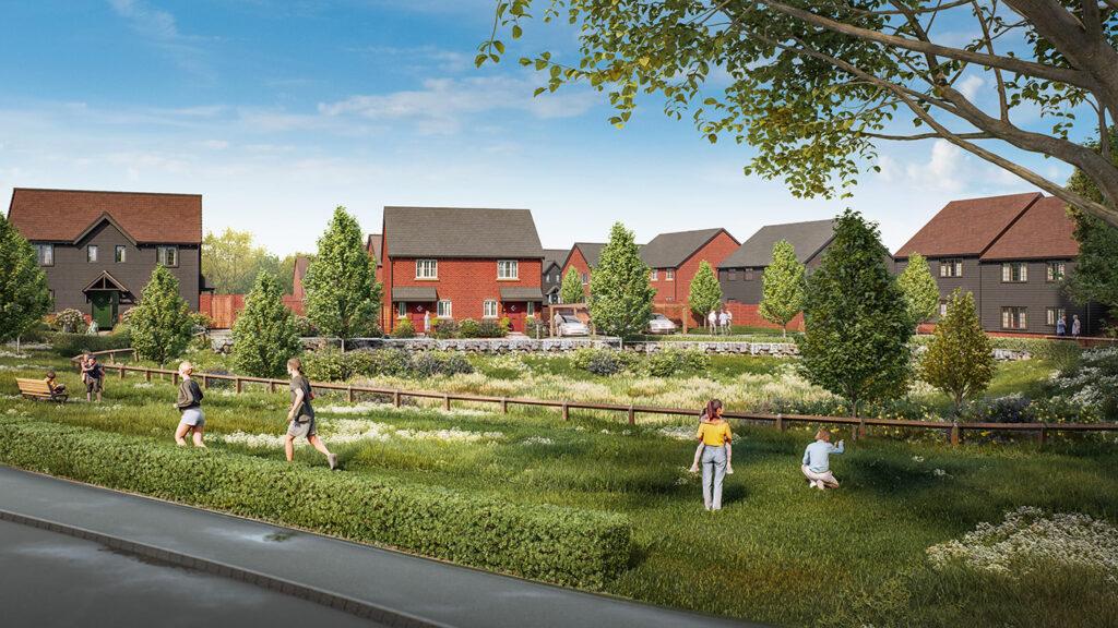 A computer-generated image of Haycroft Gardens, Bellway’s new development in Chipping Ongar where construction work is due to get underway next month