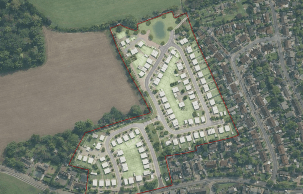 An illustrative masterplan of the site at Cronton Road in Cronton