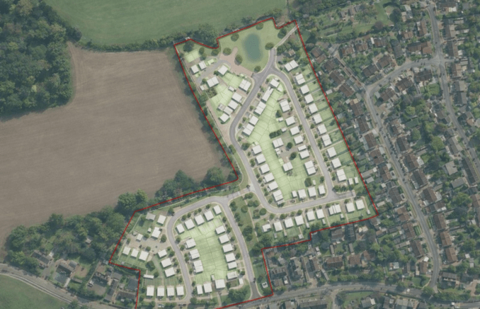 An illustrative masterplan of the site at Cronton Road in Cronton