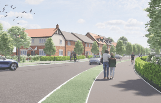 An artist’s impression of a street scene at Burtree Garden Village. Lovell is finalising detailed plans for the first homes within the new neighbourhood.