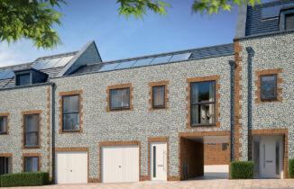 A computer-generated image of the flint homes Bellway is building as part of its second phase of development at Harbour Village in Northfleet